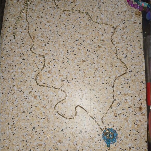 Long Rustic blue charm add on necklace - Picture 7 of 8